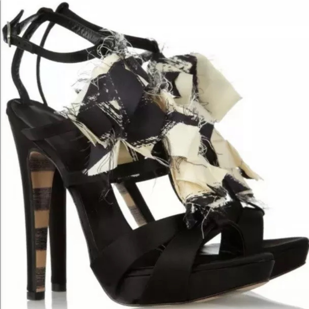 Georgina Goodman Satin Ankle Sandals - 7.5us/38eu